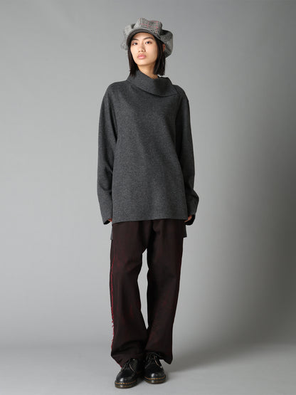 AIRY WOOL BLEND JERSEY TURTLENECK EMBROIDERED T-SHIRT