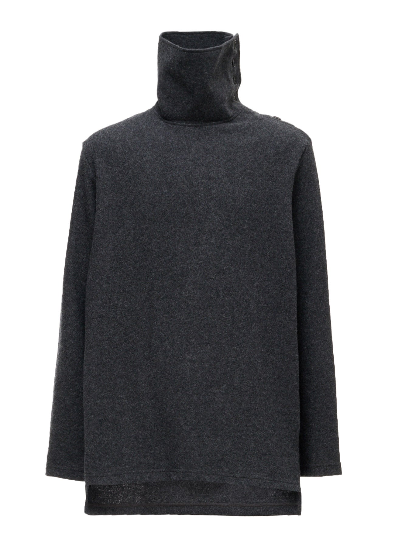 AIRY WOOL BLEND JERSEY TURTLENECK EMBROIDERED T-SHIRT – THE SHOP