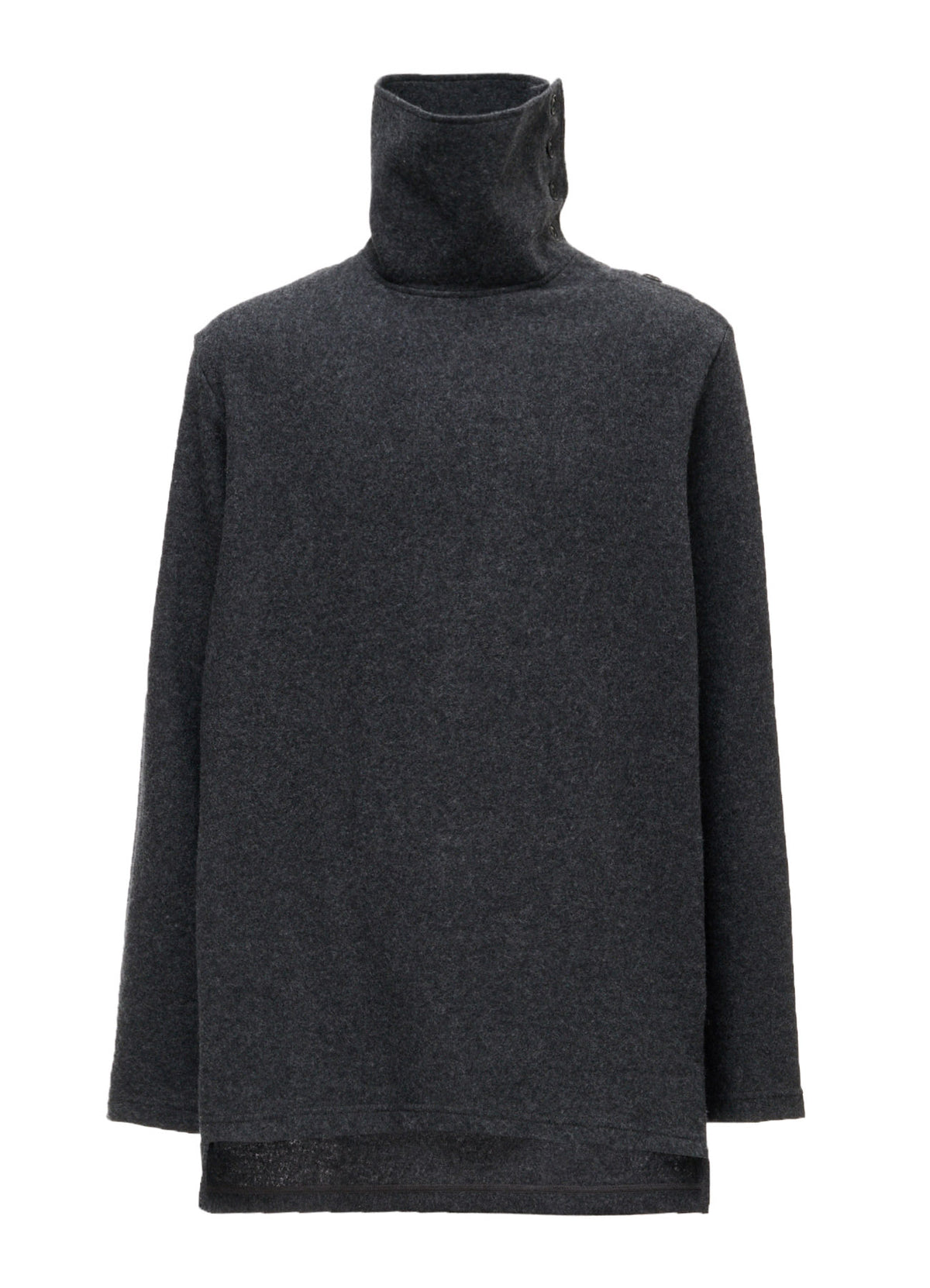 AIRY WOOL BLEND JERSEY TURTLENECK EMBROIDERED T-SHIRT