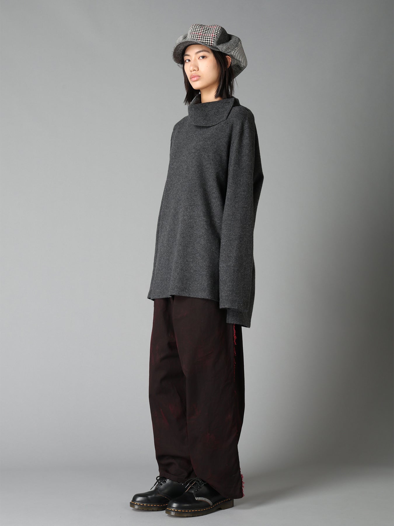 AIRY WOOL BLEND JERSEY TURTLENECK EMBROIDERED T-SHIRT – THE SHOP