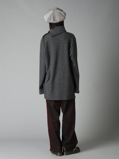 AIRY WOOL BLEND JERSEY TURTLENECK EMBROIDERED T-SHIRT