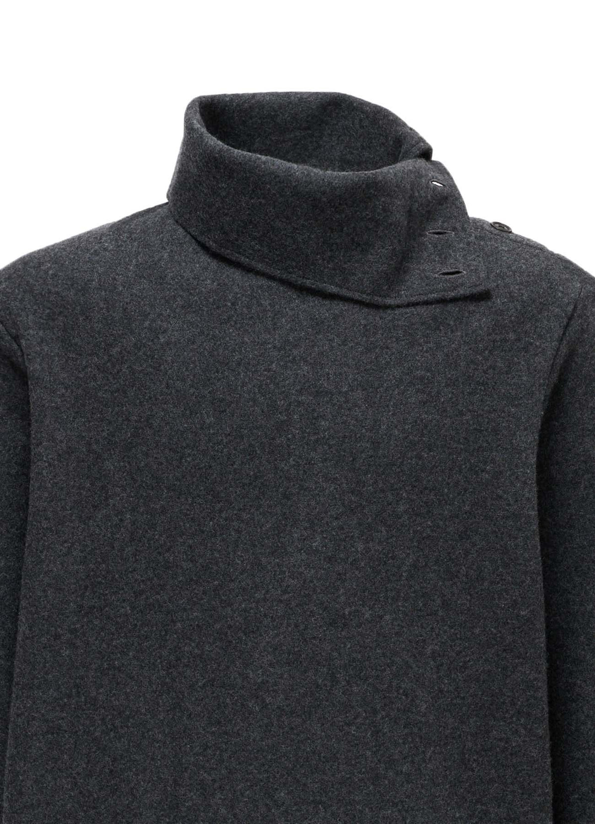 AIRY WOOL BLEND JERSEY TURTLENECK EMBROIDERED T-SHIRT