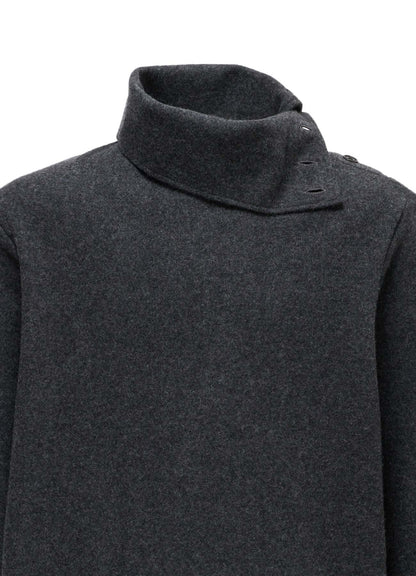 AIRY WOOL BLEND JERSEY TURTLENECK EMBROIDERED T-SHIRT