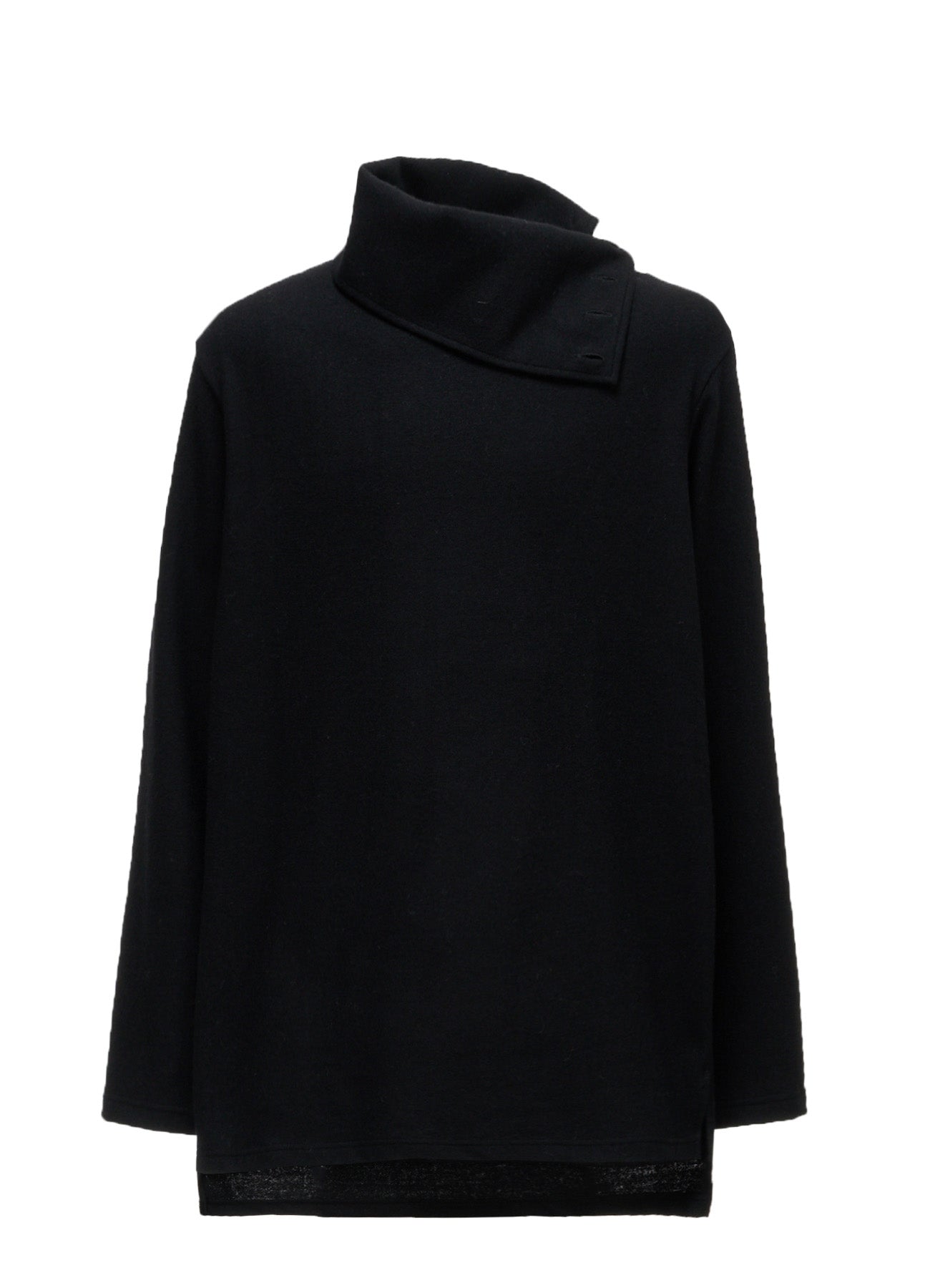 AIRY WOOL BLEND JERSEY TURTLENECK EMBROIDERED T-SHIRT – THE SHOP