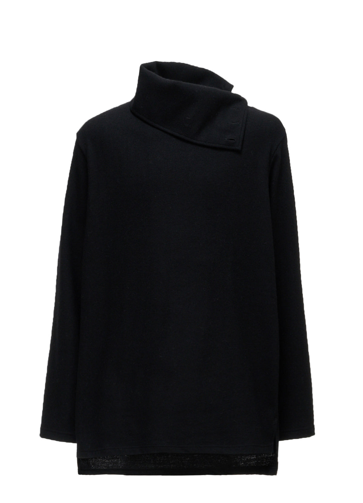 AIRY WOOL BLEND JERSEY TURTLENECK EMBROIDERED T-SHIRT