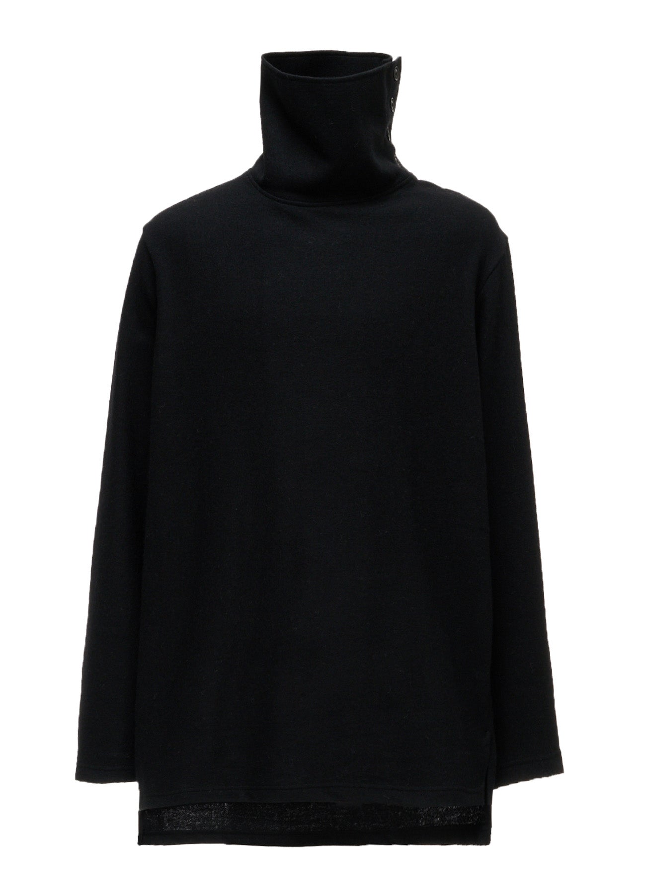 AIRY WOOL BLEND JERSEY TURTLENECK EMBROIDERED T-SHIRT – THE SHOP