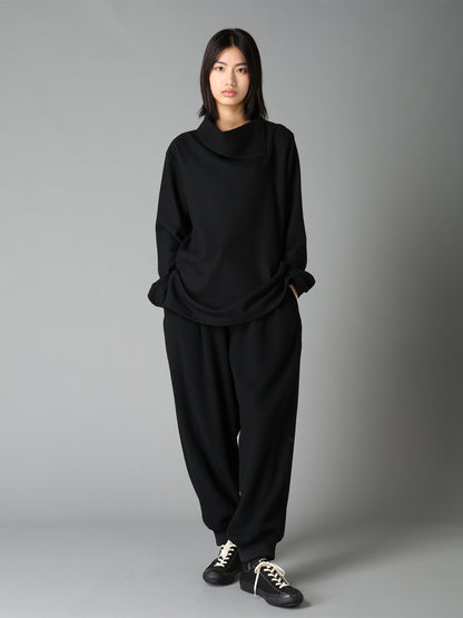 AIRY WOOL BLEND JERSEY TURTLENECK EMBROIDERED T-SHIRT