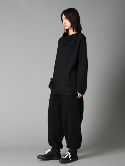AIRY WOOL BLEND JERSEY TURTLENECK EMBROIDERED T-SHIRT