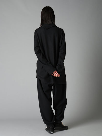 AIRY WOOL BLEND JERSEY TURTLENECK EMBROIDERED T-SHIRT