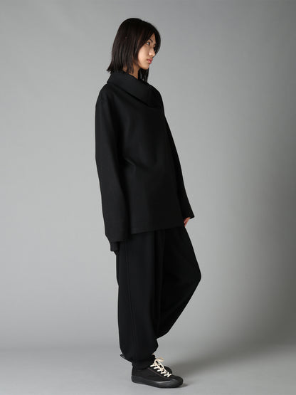 AIRY WOOL BLEND JERSEY TURTLENECK EMBROIDERED T-SHIRT
