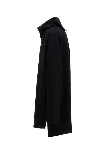 AIRY WOOL BLEND JERSEY TURTLENECK EMBROIDERED T-SHIRT