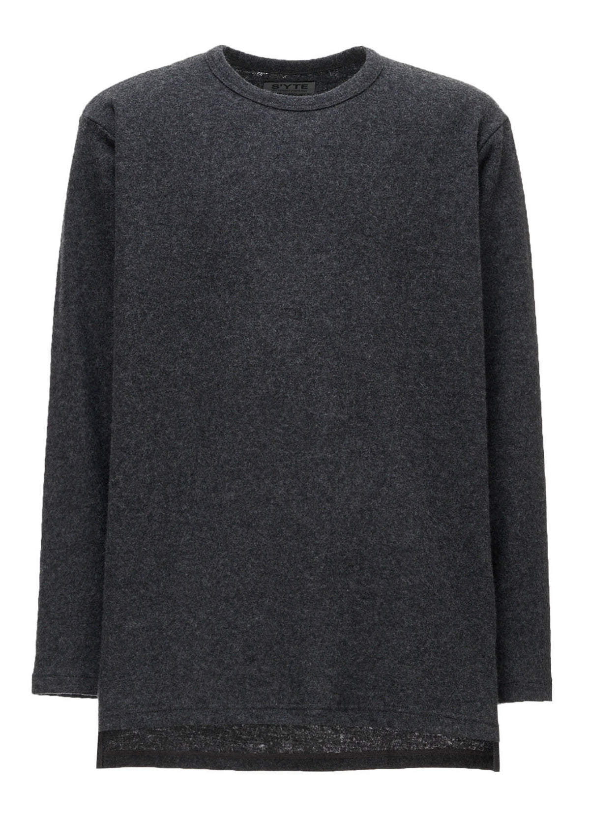 AIRY WOOL BLEND JERSEY  EMBROIDERED T-SHIRT