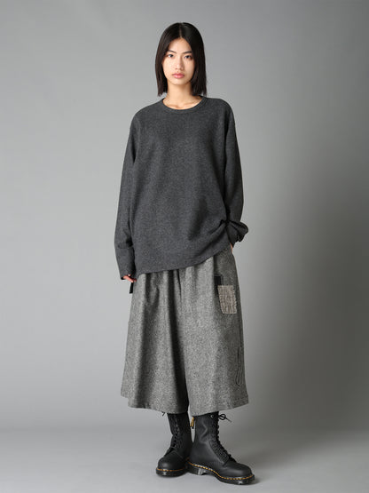 AIRY WOOL BLEND JERSEY  EMBROIDERED T-SHIRT