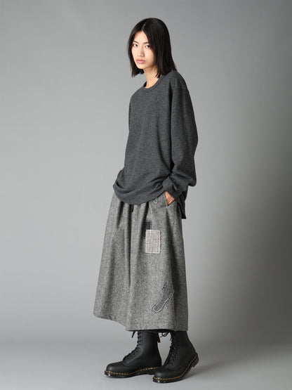 AIRY WOOL BLEND JERSEY  EMBROIDERED T-SHIRT