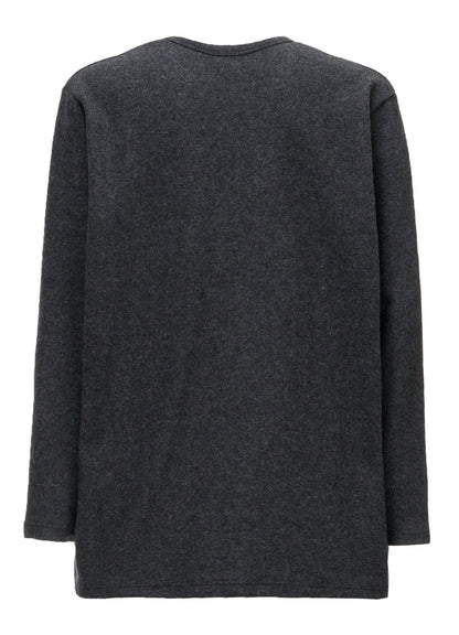 AIRY WOOL BLEND JERSEY  EMBROIDERED T-SHIRT