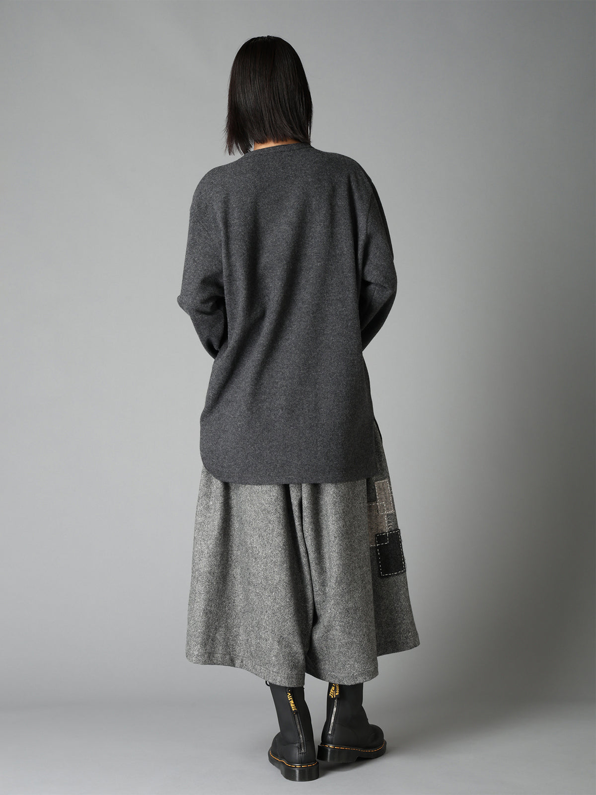 AIRY WOOL BLEND JERSEY  EMBROIDERED T-SHIRT