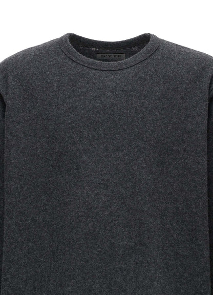 AIRY WOOL BLEND JERSEY  EMBROIDERED T-SHIRT