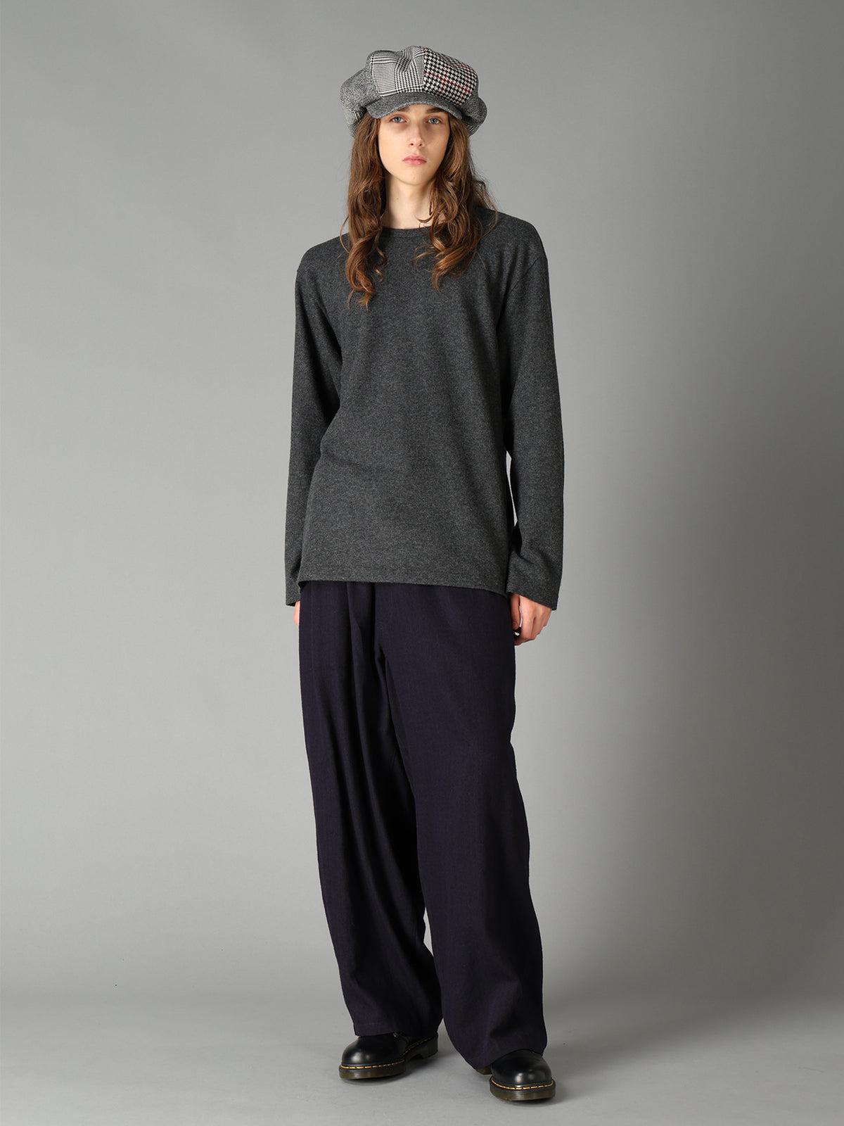 AIRY WOOL BLEND JERSEY  EMBROIDERED T-SHIRT