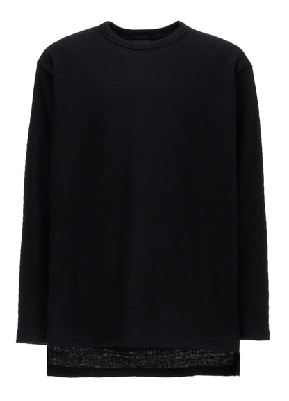 AIRY WOOL BLEND JERSEY  EMBROIDERED T-SHIRT