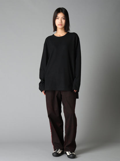 AIRY WOOL BLEND JERSEY  EMBROIDERED T-SHIRT