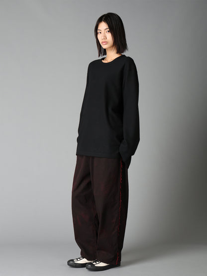 AIRY WOOL BLEND JERSEY  EMBROIDERED T-SHIRT
