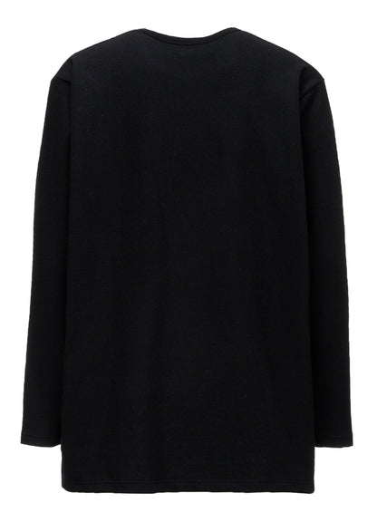AIRY WOOL BLEND JERSEY  EMBROIDERED T-SHIRT