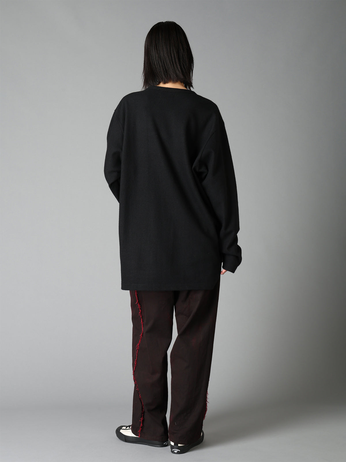 AIRY WOOL BLEND JERSEY  EMBROIDERED T-SHIRT