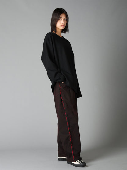 AIRY WOOL BLEND JERSEY  EMBROIDERED T-SHIRT