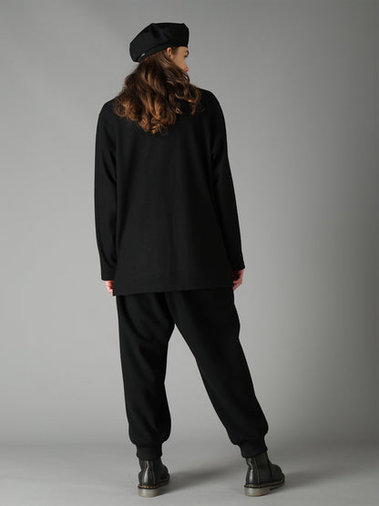 AIRY WOOL BLEND JERSEY  EMBROIDERED T-SHIRT