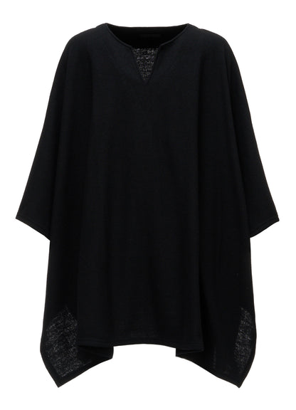 AIRY WOOL BLEND JERSEY CAPE SILHOUETTE CUTSEW TOP
