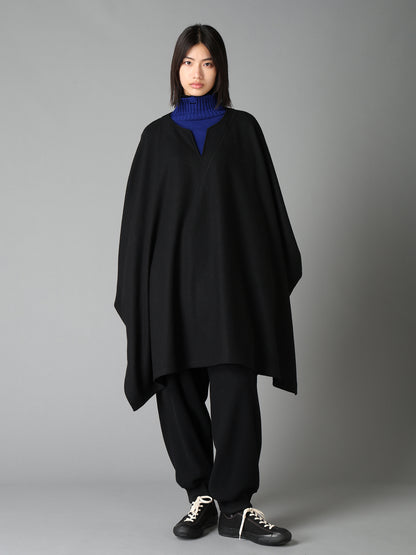 AIRY WOOL BLEND JERSEY CAPE SILHOUETTE CUTSEW TOP