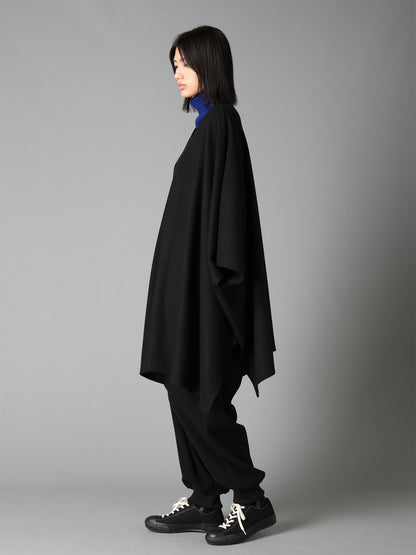 AIRY WOOL BLEND JERSEY CAPE SILHOUETTE CUTSEW TOP