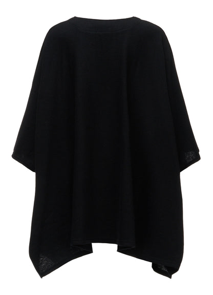 AIRY WOOL BLEND JERSEY CAPE SILHOUETTE CUTSEW TOP