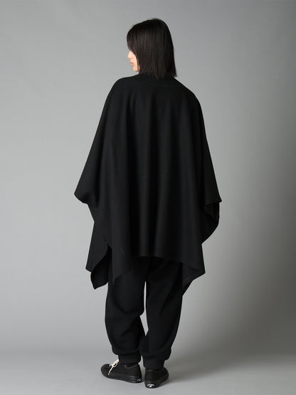 AIRY WOOL BLEND JERSEY CAPE SILHOUETTE CUTSEW TOP