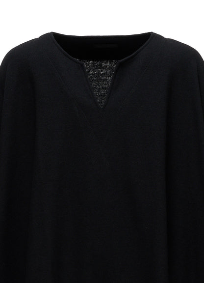 AIRY WOOL BLEND JERSEY CAPE SILHOUETTE CUTSEW TOP