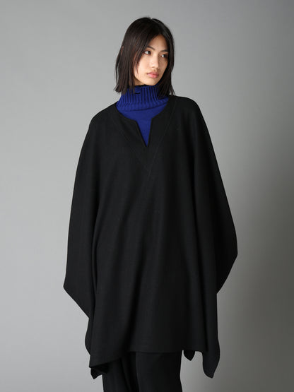 AIRY WOOL BLEND JERSEY CAPE SILHOUETTE CUTSEW TOP