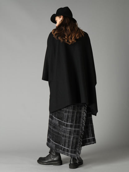 AIRY WOOL BLEND JERSEY CAPE SILHOUETTE CUTSEW TOP
