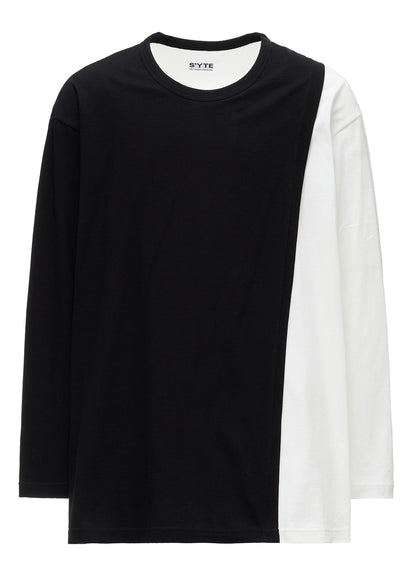 COTTON JERSEY FABRIC LAYERED T-SHIRT