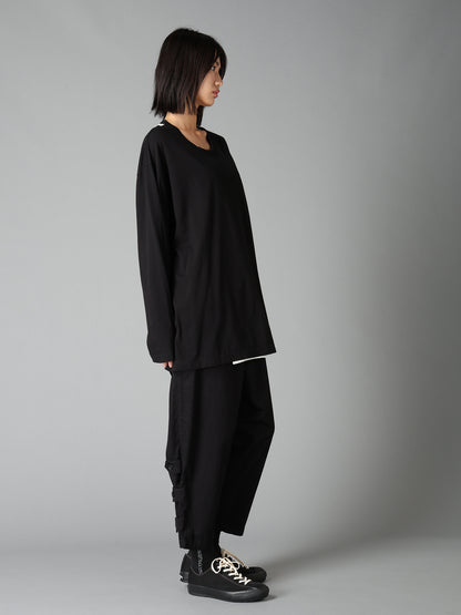 COTTON JERSEY FABRIC LAYERED T-SHIRT