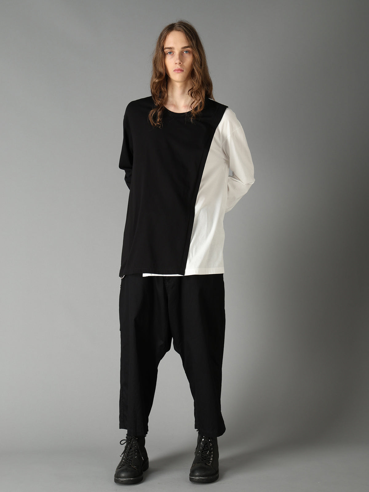 COTTON JERSEY FABRIC LAYERED T-SHIRT
