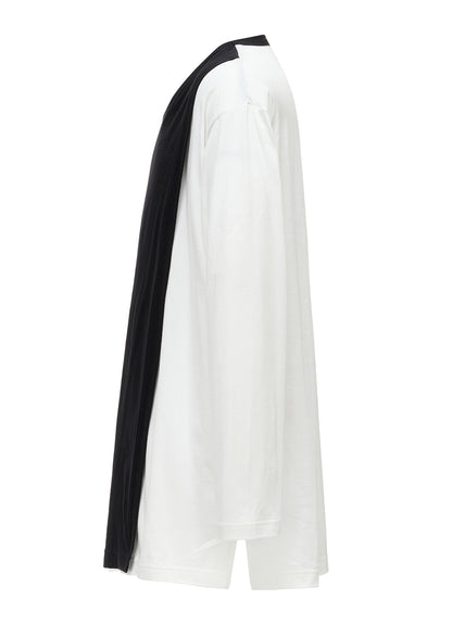 COTTON JERSEY FABRIC LAYERED T-SHIRT