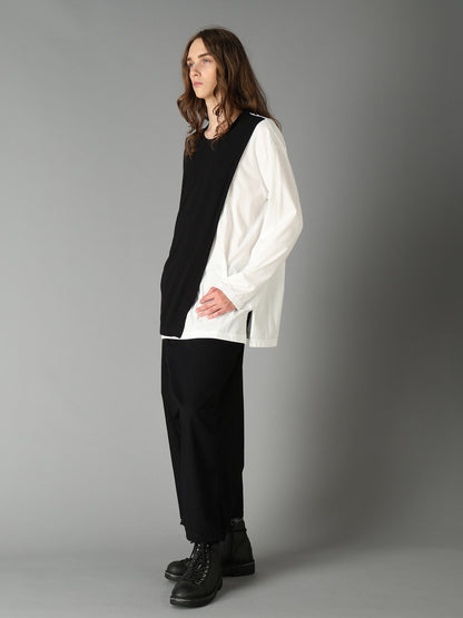 COTTON JERSEY FABRIC LAYERED T-SHIRT