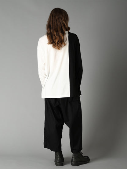 COTTON JERSEY FABRIC LAYERED T-SHIRT