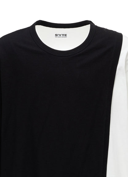 COTTON JERSEY FABRIC LAYERED T-SHIRT