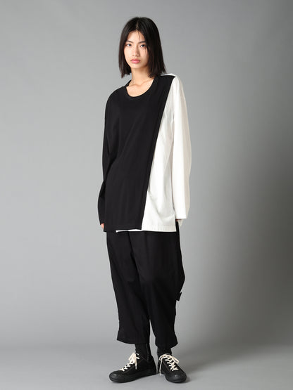 COTTON JERSEY FABRIC LAYERED T-SHIRT