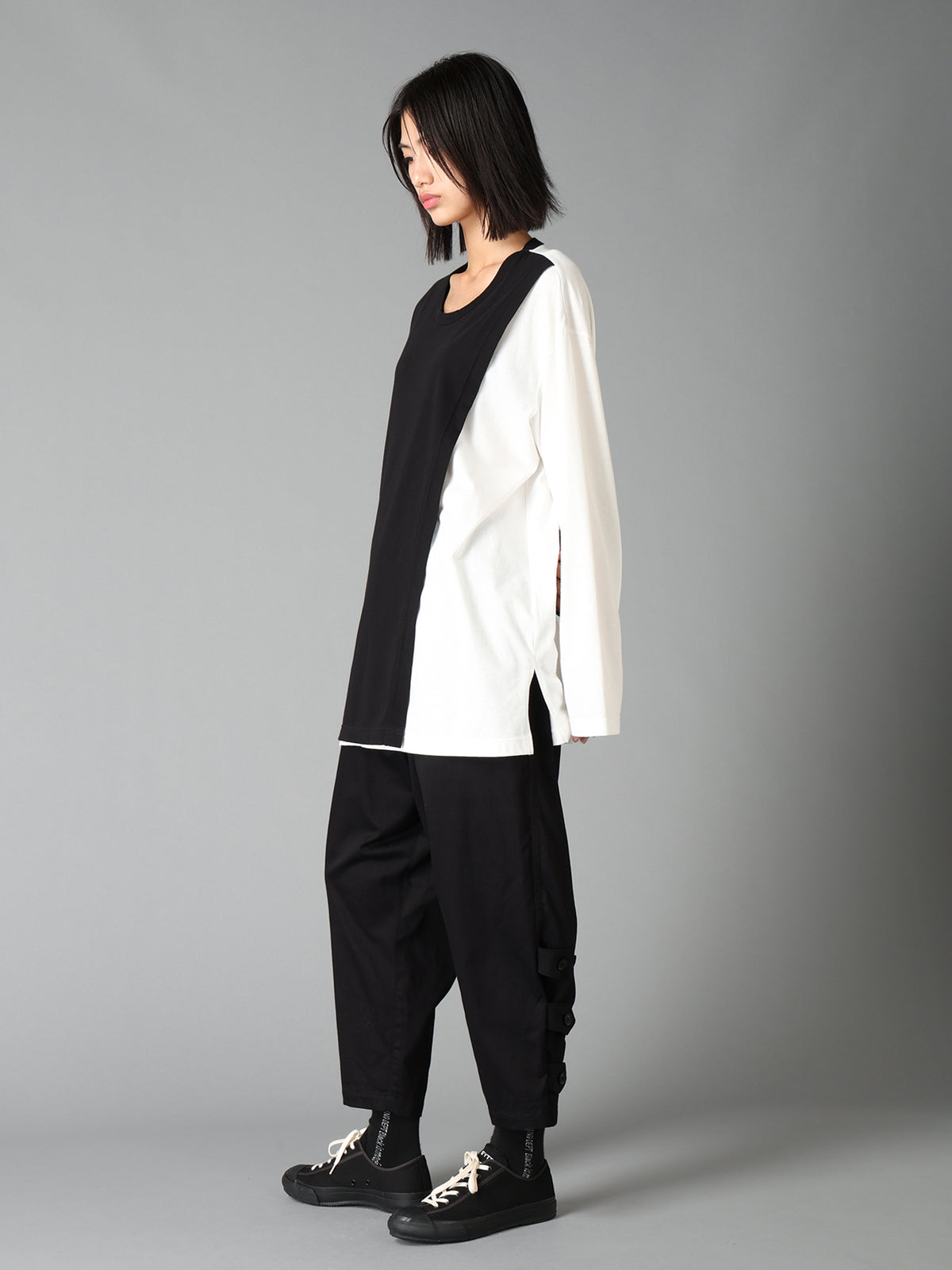 COTTON JERSEY FABRIC LAYERED T-SHIRT