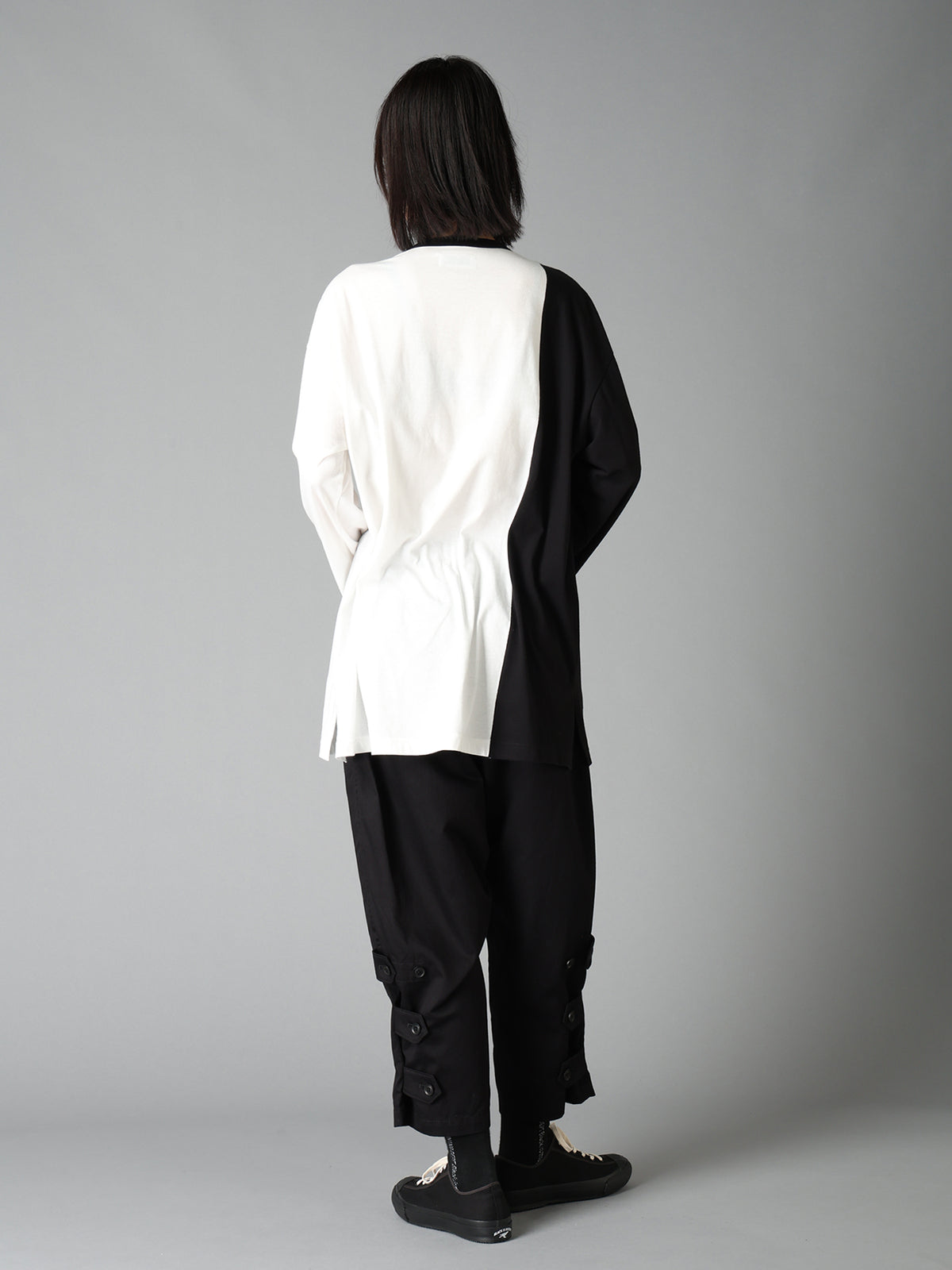 COTTON JERSEY FABRIC LAYERED T-SHIRT