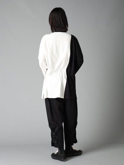 COTTON JERSEY FABRIC LAYERED T-SHIRT