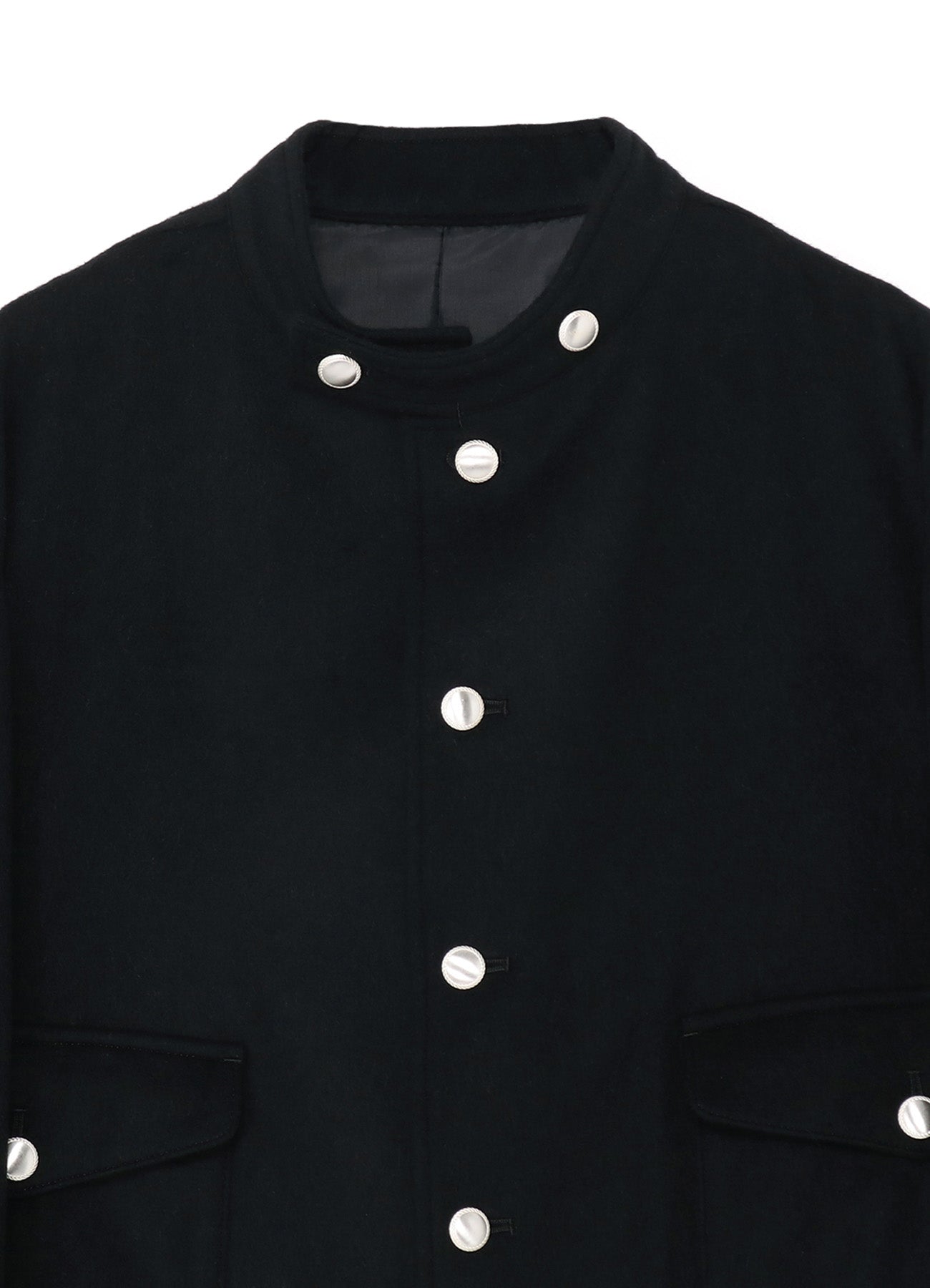 WOOL BEAVER WAIST BUCKLE STAND COLLAR BLOUSON