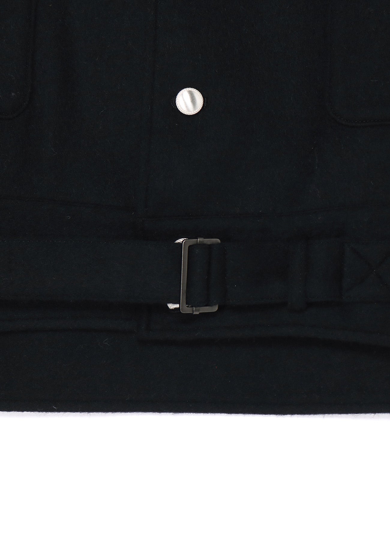 WOOL BEAVER WAIST BUCKLE STAND COLLAR BLOUSON